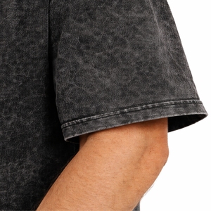 เสื้อยืดคอกว้าง แขนสั้น ผ้าฝ้ายวินเทจ ล้างสีแบบแอซิดวอช สไตล์ลำลอง แฟชั่นพรีเมียม เนื้อผ้านุ่มสบาย สำหรับผู้ชาย - Product Image 5