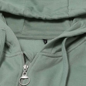 Sudadera con Capucha y Cierre para Mujer, Color Sólido, Manga Larga, Tejido de Algodón Transpirable, Ropa de Otoño - Product Image 6