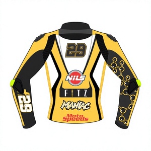 เสื้อแจ็คเก็ตแข่งรถ WSBK สีเหลืองของ Andrea Iannone Rucati แบบสั่งตัดพิเศษ พร้อมแผ่นยืดหยุ่น กระชับสบาย ป้องกันแรงกระแทก - Product Image 2