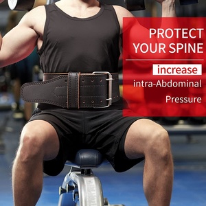 Fitness sur mesure réglable dynamophilie haltérophilie cuir Gym Fitness noir ceintures en cuir véritable - Product Image 4