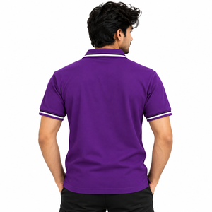 Polo de Manga Corta Azul Claro para Hombre, Cuello de Botones, Corte Regular, Tejido de Punto, Alta Calidad, MOQ Bajo, Personalizable con Impresión - Product Image 4