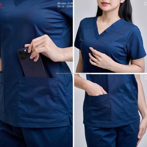 VN FACTORY-Uniforme elástico para mujer, ropa de enfermera, ropa de hospital, belleza, médico, bata de laboratorio, uniforme de fábrica FMF - Product Image 5