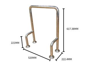 Heavy Duty Floor Stand Toilet Safety Rail Stainless Steel Grab Bar Handicap <b>Bathroom</b> <b>Accessories</b> Factory - Product Image 2