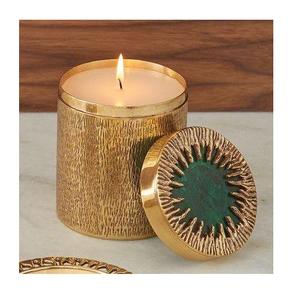 Bougie d'aromathérapie brillante dans un pot en métal avec couvercle disponible - Product Image 2