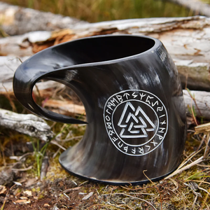 Tasses à boire en corne naturelle, fabriquées à la main, pour hommes, authentiques tasses nordiques pour la décoration de fêtes à la maison - Product Image 5