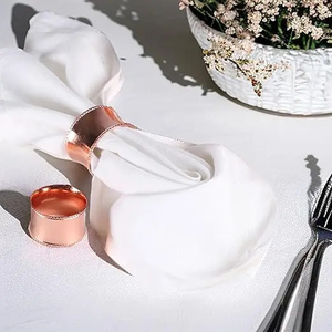 Modern <b>Copper</b> Metal Napkin Rings Ring Shape 2.5cm Wide Durable <b>Table</b> Decoration for Party - Product Image 3