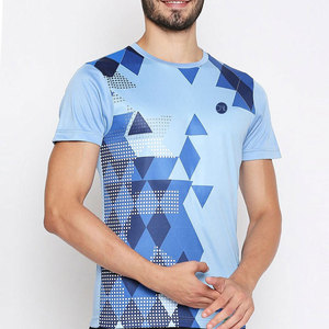 T-shirt décontracté pour homme en tissu sublimé durable, manches courtes, col rond, pour usage régulier et style moderne - Product Image 4