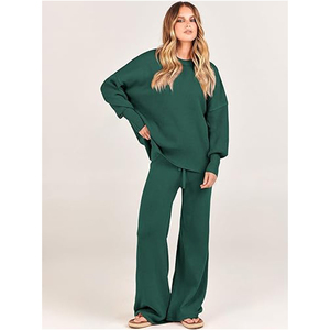 Conjunto de Sudadera y Pantalón de Felpa para Mujer, Diseño Personalizado, Hombros Caídos, Color Sólido, para Invierno, Marca Privada - Product Image 6