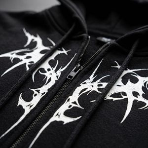 2026 Men's Streetwear Gothic Zip Up Tracksuit Custom <b>Oversized</b> Hoodie & <b>Jogger</b> Set High Quality Cotton casual wear - Product Image 6