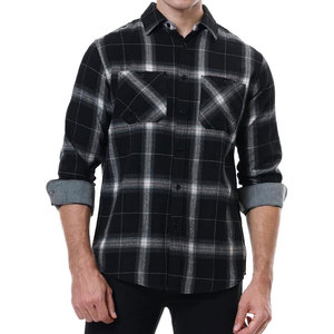 Chemise en flanelle pour homme fabriquée au Pakistan, avec fermeture boutonnée, coupe classique, manches longues, style décontracté, à carreaux. - Product Image 1