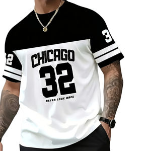 T-shirt d'été slim fit pour homme, tendance, vente en gros, logo personnalisé, coton, motifs variés, prix raisonnable. - Product Image 1