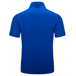Men's Blue Geometric Print Short Sleeve Polo Shirt Quick Dry Knitted Sporty Casual <b>Top</b> - Product Image 5