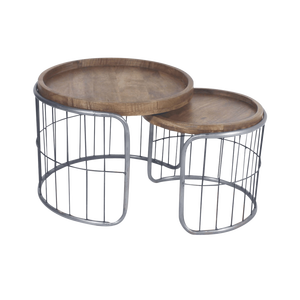 Mesa de centro industrial apilable Vandana Aston Stellar en metal gris - Product Image 4