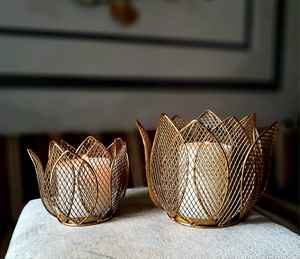 Mesh Candle holder, Candle Pillar Holder, Votive Holder, Decorative Candle Holder, Candle holder for Gifting, Candle <b>Stand</b> - Product Image 5