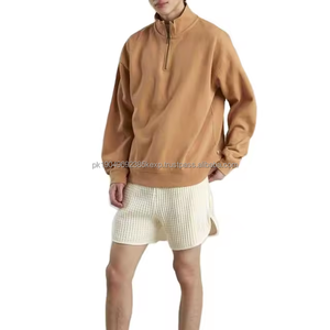 Sweat-shirt ras du cou en polaire quart de fermeture éclair personnalisé Sweat-shirt en coton à manches longues Pull-over hommes femmes 14 Sweat-shirt polaire zippé - Product Image 1