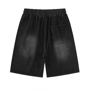 Shorts pour hommes personnalisés, tendance, de haute qualité, écologiques, à séchage rapide, en mélange polyester/coton, poids moyen, effet délavé, avec cordon de serrage - Product Image 2