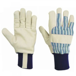 Gants de travail en cuir de chèvre pour mécaniciens, entrepôt, élagage d'arbres, jardinage, avec poignet tricoté - Product Image 4
