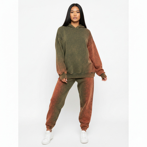 Conjuntos Deportivos Casuales para Mujer, Lavado Ácido, con Pedrería, Color Personalizado, Ligeros, a la Moda, Nuevo Diseño de Invierno, Tallas Grandes - Product Image 1