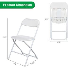 10 sedie da giardino pieghevoli classiche in plastica bianca - Stampaggio a iniezione - Product Image 2