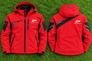 Veste Softshell Décontractée d'Hiver pour Homme Rouge Imperméable Écologique Respirante Coupe-Vent Personnalisée avec Accents Noirs pour Randonnée OEM - Product Image 6