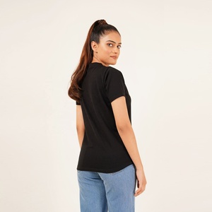 Camiseta con cuello de pico para mujer, precio al por mayor, tela de algodón de alta calidad, camisetas de moda para mujer, Camiseta básica de algodón informal para Yoga - Product Image 3