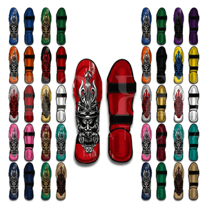Protection des pieds, nouvelle conception, protège-tibias Muay Thai, kickboxing, MMA, arts martiaux, entraînement, combat, cuir PU, OEM, ODM, protège-tibias - Product Image 1