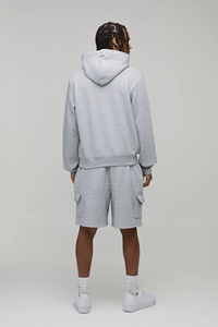 Men Oversized Drop Shoulder Hooded Sweat shirt and Shorts Set Custom Logo Blank Breathable Summer Set Cotton Street Wear Luxury - Product Image 2