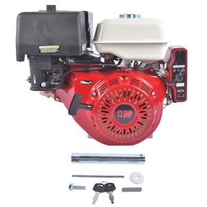 Motore a Benzina Monocilindrico 13HP 389cc 4 Tempi Avviamento Elettrico Albero Orizzontale OHV 3600RPM Euro 5 per Go Kart e Motore Marino Rosso - Product Image 1