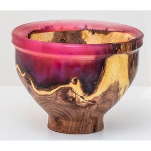 Bol artisanal en bois et résine de qualité supérieure pour servir les plats et les assiettes - Product Image 2