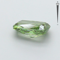 ROYAL GEMS, Diamante Cultivado en Laboratorio con Certificación IGI, Corte Cojín Alargado de 2.07 CT, Color Verde Intenso Fantasía, Claridad VS2, para Joyería