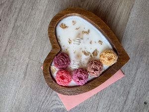 Portavelas de madera con forma de corazón para el hogar, bodas, regalos festivos, soporte de velas de moda para decoración de mesa y uso en aromaterapia. - Product Image 2