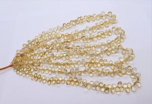 Cuentas de Citrino Natural Amarillo AAA, Forma de Pera Facetada, de 5x7 a 7x10 mm, Hilo de 16 Pulgadas, Calidad Premium - Product Image 3