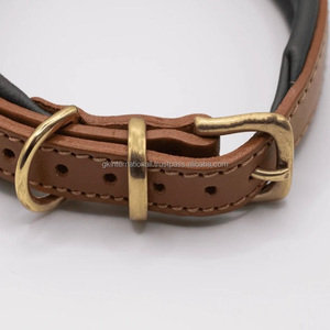 Collar de entrenamiento para perros de cuero con hebilla de Metal resistente de alta calidad, conjunto de Collar y correa para perros grandes, Collar táctico para perros - Product Image 6