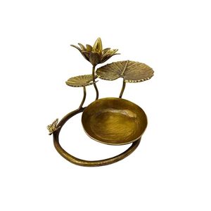 Florero de Latón con Forma de Flor de Loto, Elegante Centro de Mesa Decorativo para el Hogar y la Oficina - Product Image 1