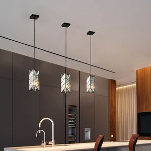 Moderna confezione da 3 pezzi luce pendente in cristallo nero per sala da pranzo da cucina a isola lampadari a soffitto - Product Image 1