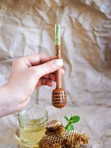 Personalized Honey Dipper with Lavander, Honey Favors, Wood Resin Honey Dipper, <b>Wedding</b> Engraved Gift, Honey Spoon, Gift for Val - Product Image 3