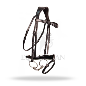 Bridon de dressage breveté avec rembourrage blanc, taille complète, pour l'équitation anglaise - Product Image 3