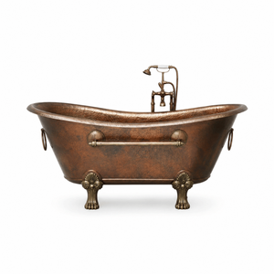 Premium Vintage <b>Copper</b> <b>Sheet</b> Soaking Bathtub Freestanding Hammered Clawfoot Bath Tub for Luxury Villas Hotels and Modern Homes - Product Image 1