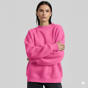 Sweat-shirt tricoté respirant à manches longues pour femme, col montant oversize, coupe décontractée, confortable, personnalisable, haute qualité, collection 2026 - Product Image 6