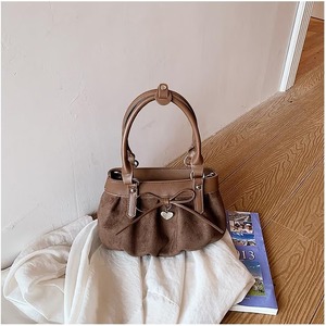 Custom Brand Crossbody Leather <b>Bag</b> Women <b>Brown</b> Bowknot Ruched Casual Commute Travel <b>Satchel</b> Fits Phone Wallet Lipstick - Product Image 2