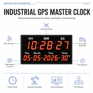 ระบบหลักของ GPS NTP 14หลัก LED พร้อม RS485 MODBUS ETHERNET | Time Server อุตสาหกรรมฟรี SCADA & OEM - Product Image 1
