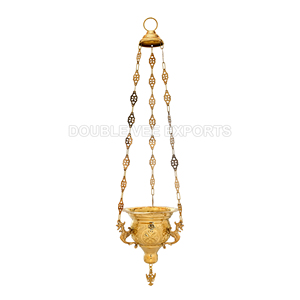 Lámpara de aceite colgante de latón para velas de vigilancia |   Lámpara Colgante para Santuario de Iglesia – DOUBLE VEE EXPORTS - Product Image 2
