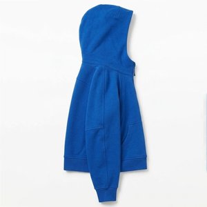 Sudadera con Capucha Azul para Mujer, con Cierre, Personalizable con Logotipo, de Longitud Corta, Color Sólido, Tejido de Algodón, para Otoño e Invierno, Gran Venta - Product Image 3