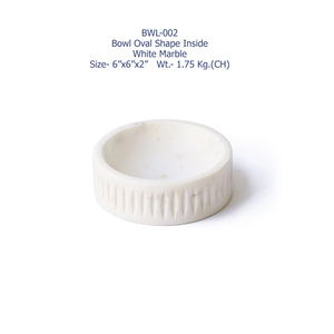 Tazón de Mármol Blanco de Lujo, Hecho a Mano, Ecológico, Diseño Personalizado, Vajilla Premium Moderna India a Precio de Mayoreo - Product Image 2