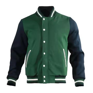Chaqueta Varsity de Lana para Hombre con Cuello Alto, Abrigo Universitario de Invierno con Decoración de Logotipo Personalizado y Patrón, Hecha con Tela Varsity - Product Image 4