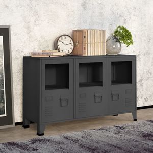 ตู้ข้างทรงสี่เหลี่ยมขนาดกลางสีแอนทราไซต์เมทัลลิก - Product Image 1