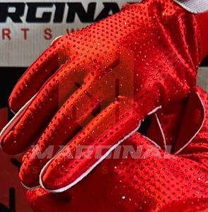 Custom American Football Gloves with Rhinestone Custom Logo Design <b>Sticky</b> Palm Breathable Adjustable Wrist Strap Lightweight - Product Image 5