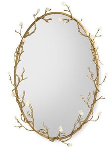 Pink Orchid Metal Iron Oval Wall <b>Mirror</b> Floral Oval <b>Hanging</b> Vanity <b>Mirror</b> for Living Room Bedroom Wedding and Festive occasion - Product Image 4