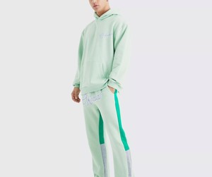 Conjuntos de Sudaderas con Capucha y Cremallera de un Cuarto, Transpirables, Ligeros, Lisos, Casuales, y Pantalones de Chándal Acampanados, al por Mayor, Precio Bajo, Diseño OEM Personalizado - Product Image 1