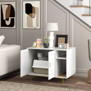 End <b>Side</b> Table with Cat Litter Box Enclosure Functional Pet Houses & Furniture - Product Image 1